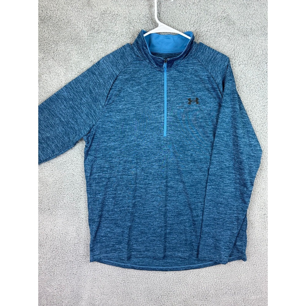 Under Armour 1/4 Zip Mens XL Loose HeatGear Pullover Heather Blue  Light Weight
